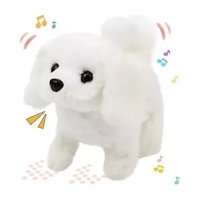 Genérico - Perrito Blanco Camina Y Mueve La Cola. Tiene Sonido, Trae Un Hueso De Accesorio