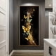 thumbnail image 1 of 1pc Frameless Abstract Golden Butterfly Painting Poster Modern Classical Style Golden Line Black Background Painting Wall Art Decor For Living Room, No Frame, 1 of 4