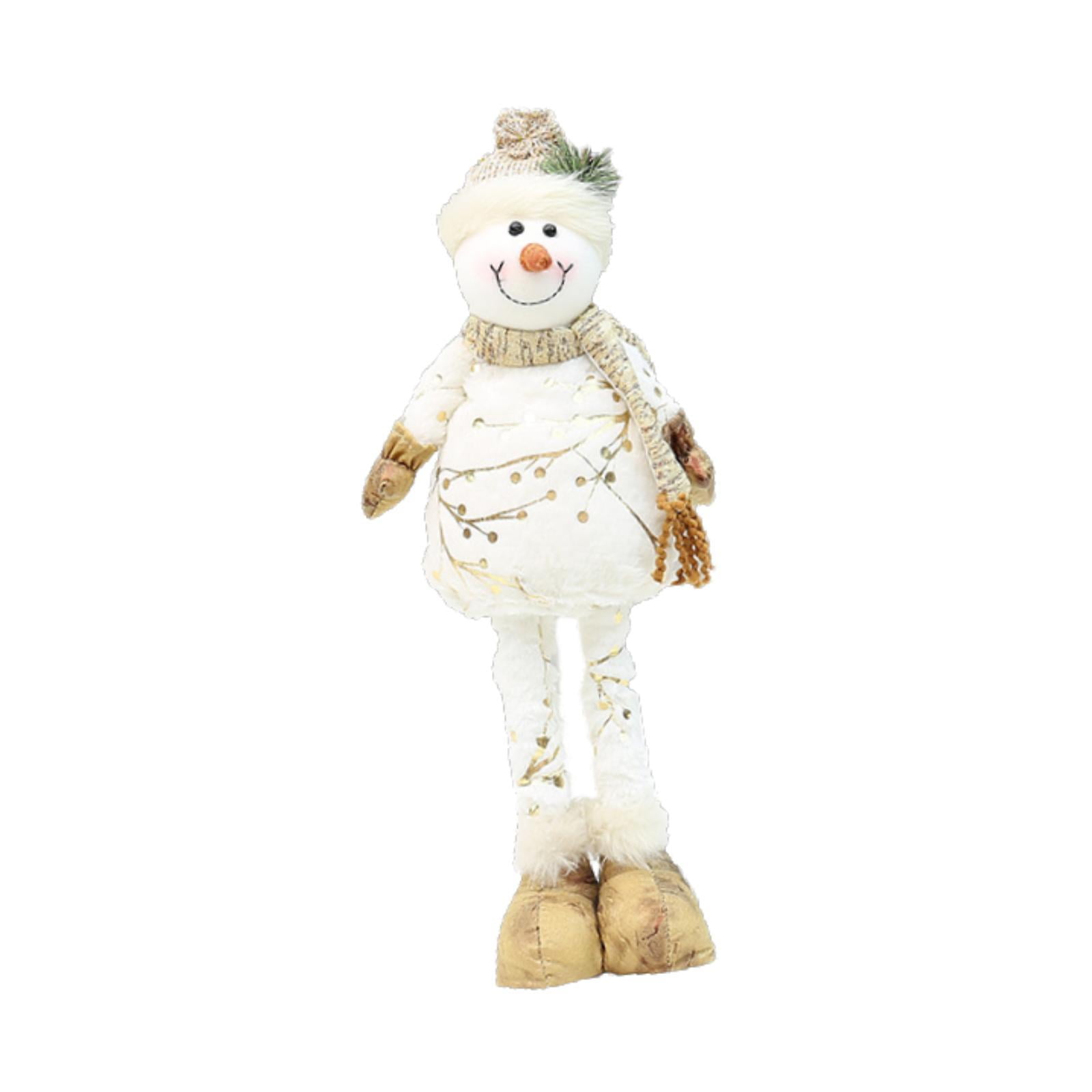 Magideal - Decoración Navideña, Muñeco De Nieve De Pie Con Patas Telescópicas, Muñeco De Nieve Navideño, Figura Navideña Para Habitación Infantil En Interiores