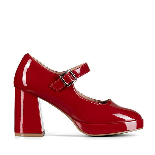 Zapato Mary Jane Tacones Elegante Charol Mujer Weide YL83