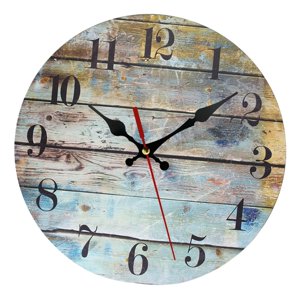 Magideal - Reloj De Pared De Madera Moderno, Relojes Silenciosos Que No Hacen Tictac, Relojes Colgantes Rústicos Decorativos De Madera Para Cocina, Decoraciones Multicolor