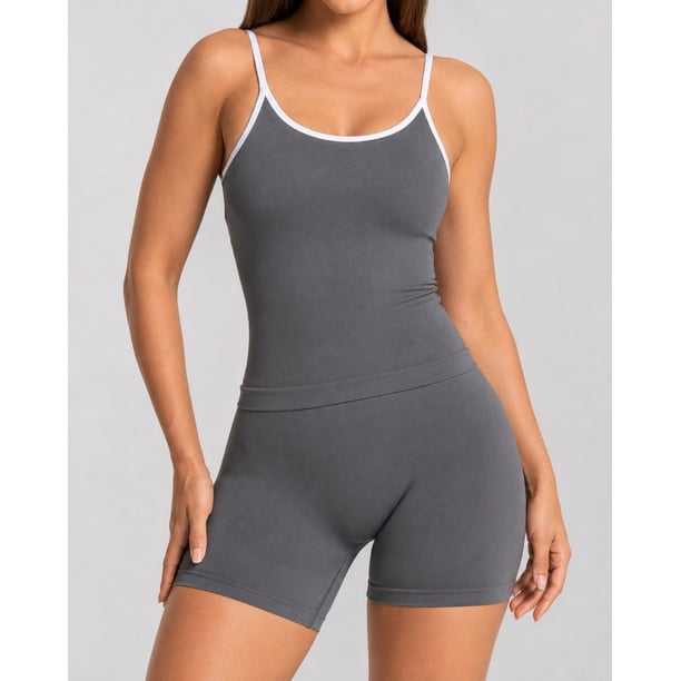 Conjunto Deportivo Para Mujer Short Biker Y Peto
