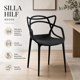thumbnail image 3 of Silla De Comedor Negra Con Diseño Escultural Moderno, 3 of 8
