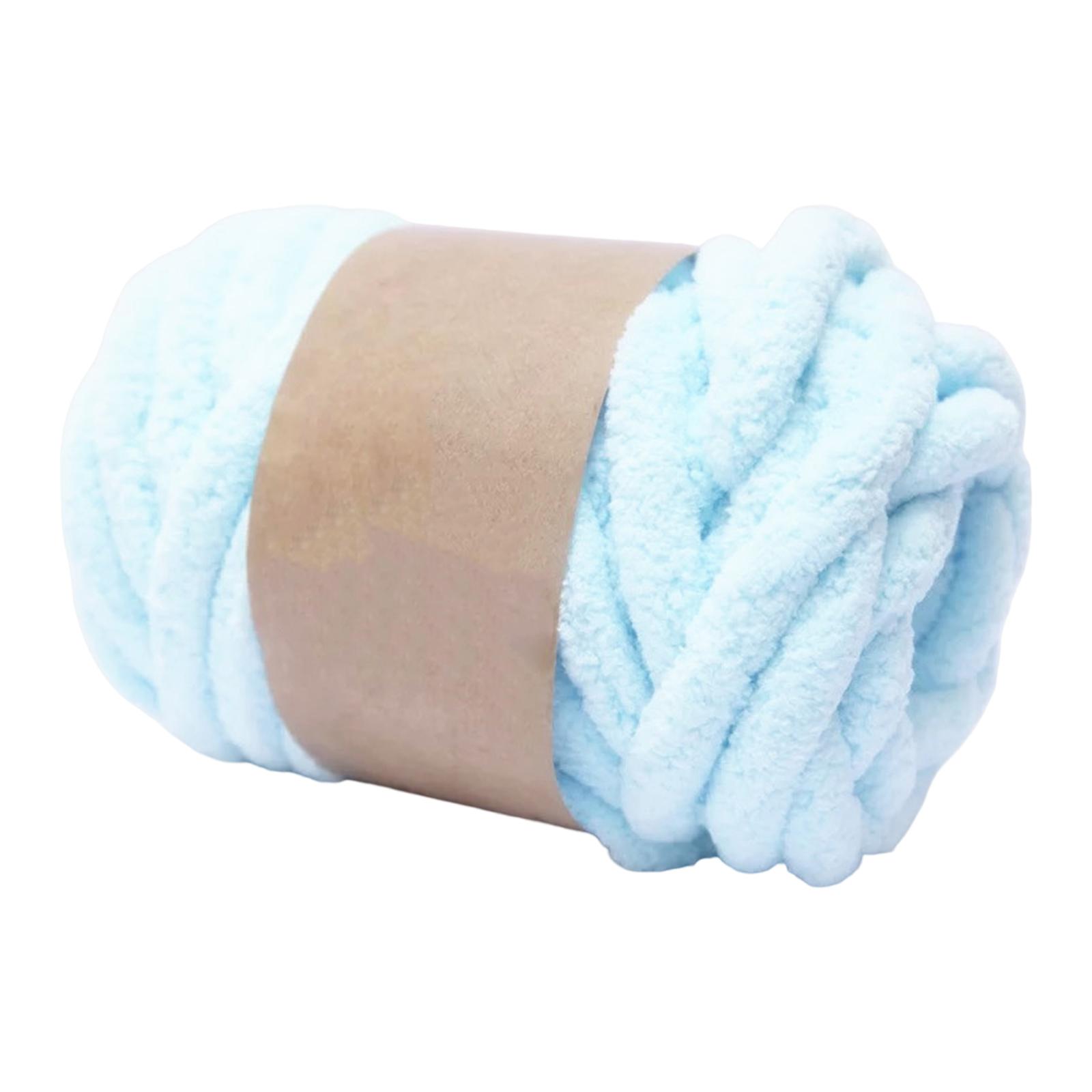 Magideal - Hilo Grueso Y Grueso, Hilo Tubular Jumbo, Brazo De Relleno, De Hilo De Punto, Hilo Suave Y Voluminoso, Hilo De Peso Para Hacer Alfombras, , Azul Claro