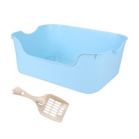 Magideal - Caja De Arena Para Gatos Con Tapa Abierta, Orinal Grande, Inodoro Profundo, A Prueba De Salpicaduras, Caja De Arena Elevada Portátil Para Todo Tipo De