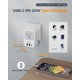 thumbnail image 3 of Adaptador de enchufe TESSAN 2 unidades para Europa con cable USB‑C, 3 of 8