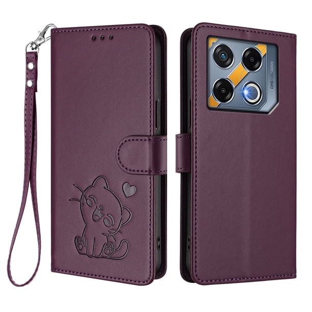Carcasa Billetera de Cuero Sintético para Infinix GT 20 Pro 5G, Morado Oscuro