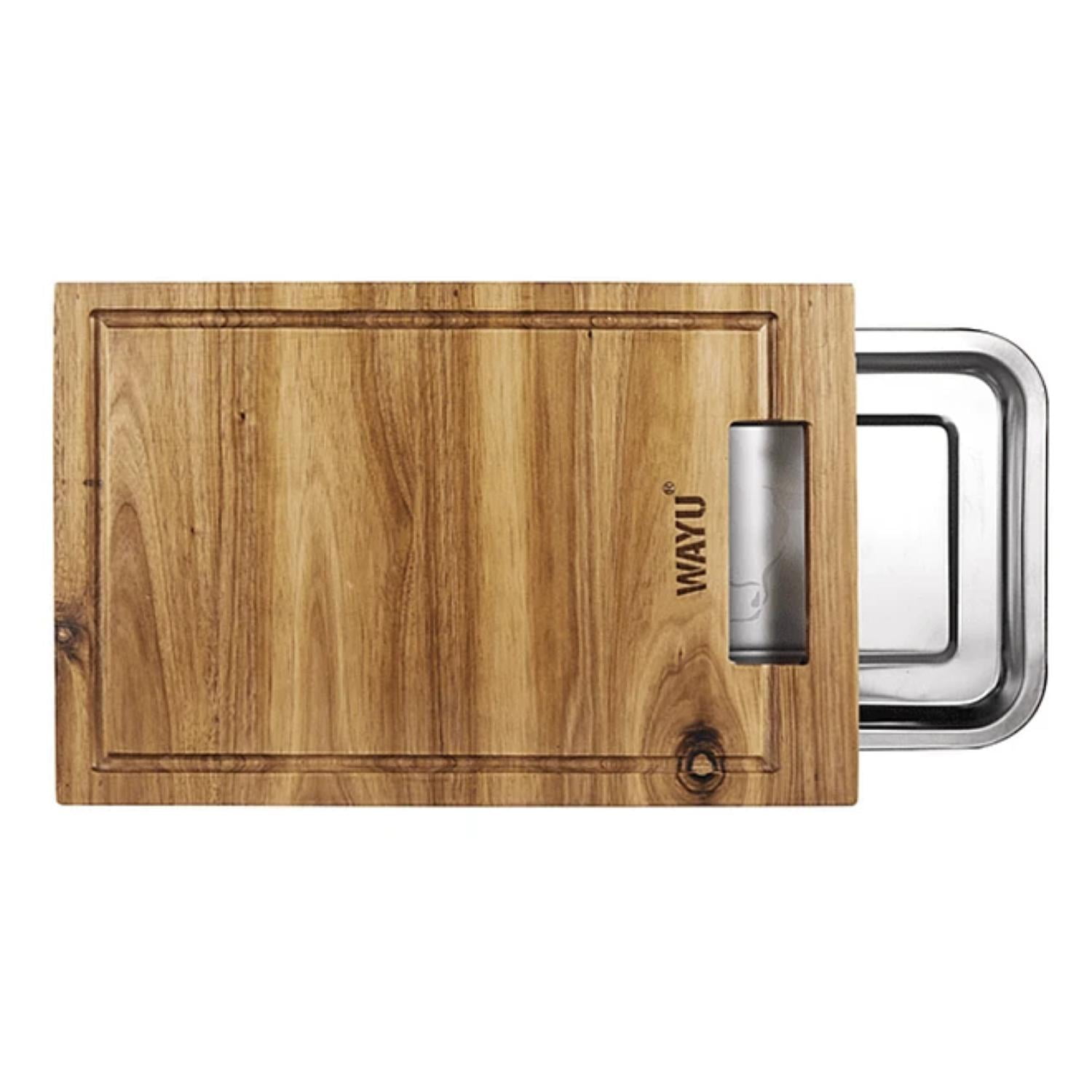 Wayu - Tabla De Madera Con Bandeja De Acero