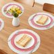 thumbnail image 2 of Juego de Manteles Rústicos de 6 Manteles para Decoración de Mesa de Comedor Interior Exterior Lavable con Ribete de Encaje Rojo de 15 pulgadas, 2 of 6
