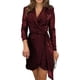 thumbnail image 1 of Vestido de lentejuelas para mujer, elegante vestido de fiesta de manga larga con cuello en V, vestido de noche, vestido de cóctel festivo, vestido de boda mini, vestidos con brillo, 1 of 5