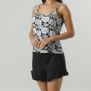 Flores - Pijamas Top Rib + Short 33560-2