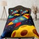 thumbnail image 1 of Juego de funda nórdica de animales en nave espacial para niños, juego de cama galaxy full,, 1 of 1
