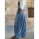 thumbnail image 3 of Pantalones vaqueros anchos con forma de flamencos, cintura media, punto holgado, para mujer, 3 of 3
