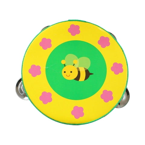 Bothyi - Pandereta De Madera De Mano, Juguete Educativo Con Campanas De Mano Para Juegos De Baile, Juguetes Ktv, 15 Cm, Abeja