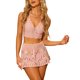 thumbnail image 1 of INSPIRE CHIC Conjunto de Cobertura de Ganchillo Bohemio para Mujer, Top sin Mangas con Aberturas y Mini Falda a Juego para Vacaciones en la Playa M Rosa, 1 of 6
