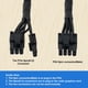 thumbnail image 5 of Cable PCIE YSIUENG de 65 cm macho a macho de 8 pines a 6+2 pines negro, 5 of 7