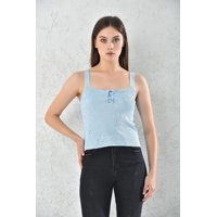 Home Fashion - Body Mujer Azul Con Cordon Sin Manga Talla S