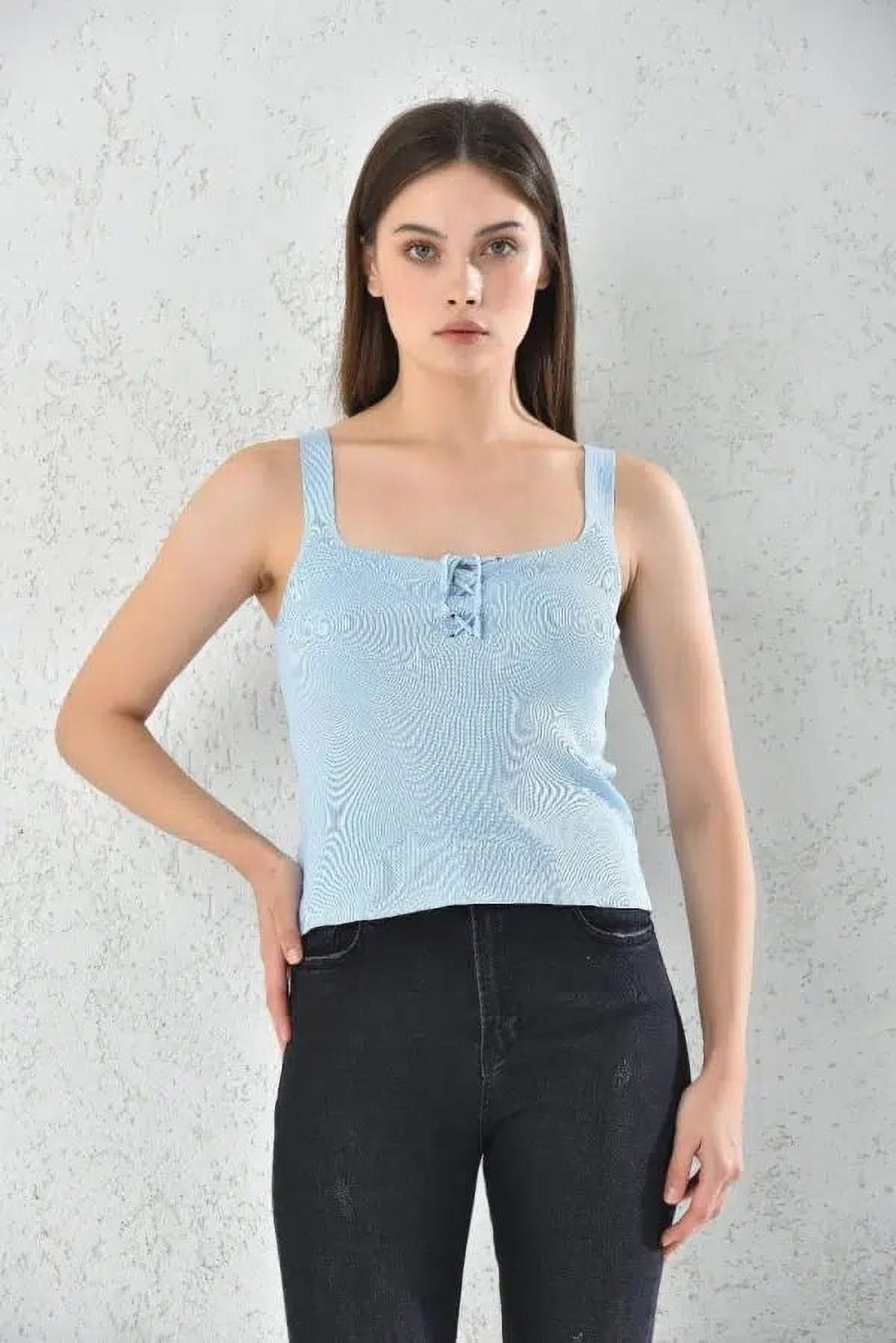 Home Fashion - Body Mujer Azul Con Cordon Sin Manga Talla S