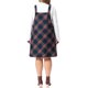thumbnail image 3 of Agnes Orinda Disfraces de Halloween para Mujeres Tallas Grandes Vestido Pichi a Cuadros de Escuela Universitaria Midi Sin Mangas con Tirantes Ajustables Vestido con Bolsillos 3X Azul Oscuro, 3 of 6