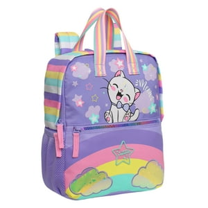 Mochila Infantil Niña Pepa Cat Rainbow Lila Head