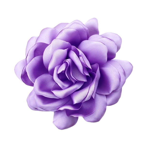 Broche de flores de tela, broche de flores de camelia hecho de tela satinada para mujeres y niñas, regalo de cumpleaños, elegante clip para el cabello