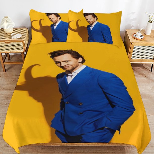 Tom Hiddleston Bedding Sets Ultra Soft Skin-Friendly Duvet Cover 3 Piece, Cute Comforter Cover Bed Set for Boys Girls Kids
