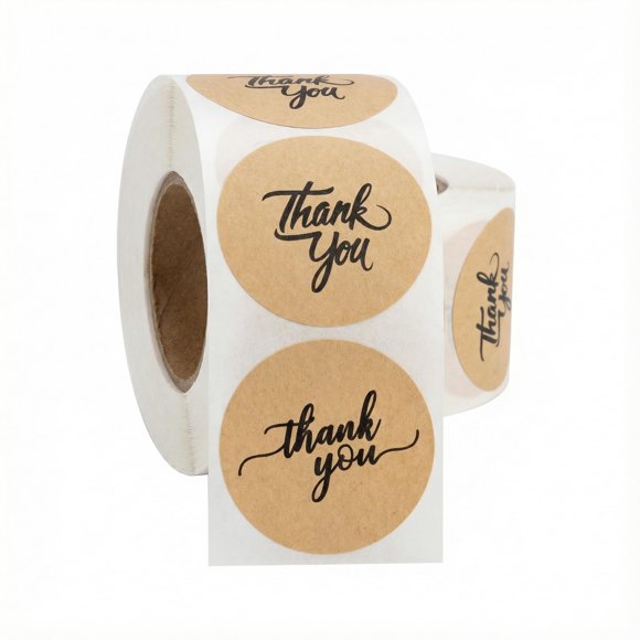 Etiquetas adhesivas de agradecimiento ZoKhnyx 3,8 cm 500 piezas Papel kraft