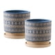 thumbnail image 1 of Macetero Maceta De Ceramica Azul Con Patrones Beige M, 1 of 7