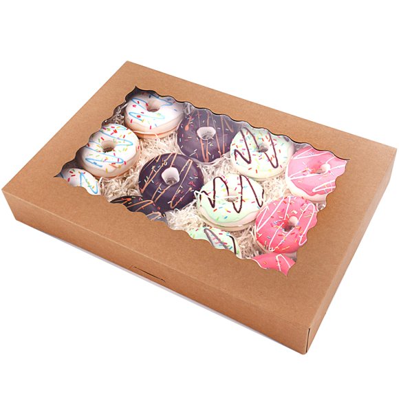 Cajas para panadería Tcoivs, paquete de 20 unidades con ventana, 41 cm x 28 cm x 6,4 cm