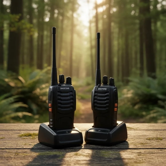 Walkie Talkie Baofeng Bf-888s Radio Transmisor Pack Duo 2 Equipos De Comunicacion Portatil Con Base De Carga Canales UHF Ideal Para Seguridad Empresa Taller Outodoor Calidad Premium FIGOIMPORT