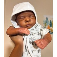 Muñeca Reborn Gycv Black Boy, 48 Cm, Piel Oscura Realista