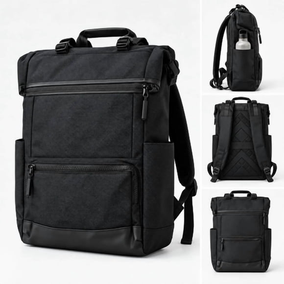 Mochila Impermeable Roll Top Bag Viaje Notebook Urbana 25l Negro