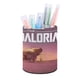thumbnail image 1 of The Mandalorian-theme Cylinder Pen Holder Pencil Organizer with Flannel Lining PVC Leather Material Cardboard Base for study work 10*8CM, 1 of 6
