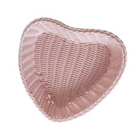 Magideal - Novedad, Cesta De Fruta De Ratán De Imitación Tejida A Mano, Cesta De Almacenamiento En Forma De Corazón, Cesta Para Aperitivos Para Fiesta De Boda Y Rosa