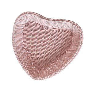 Magideal - Novedad, Cesta De Fruta De Ratán De Imitación Tejida A Mano, Cesta De Almacenamiento En Forma De Corazón, Cesta Para Aperitivos Para Fiesta De Boda Y Rosa