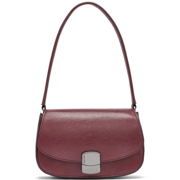 Bandolera Calvin Klein Alina Flap Deep Rouge de piel vegana