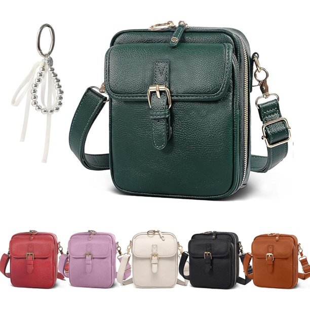 Bolso bandolera mujer retro piel sintética hombro mensajero cartera integrada ranuras tarjetas antirrobo