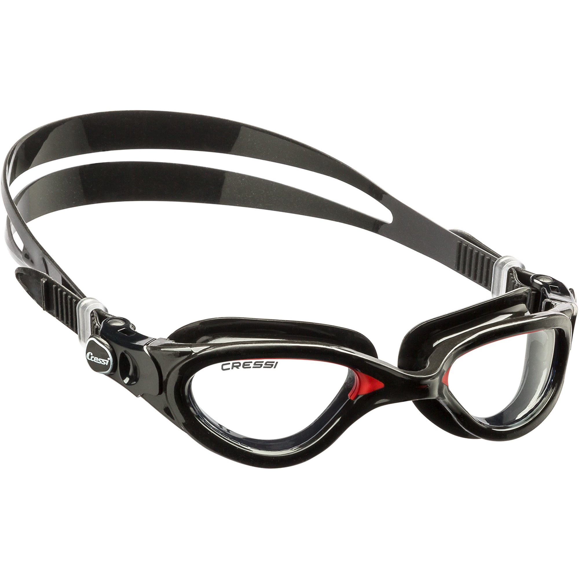 Gafas De Natación Cressi Flash Negro/rojo Con Lente Transparente
