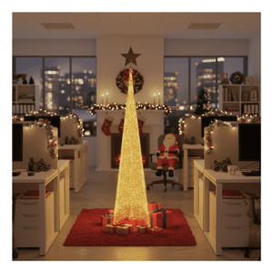 Genérico - Árbol De Navidad Dorado Modelo Pirámide Luces Led