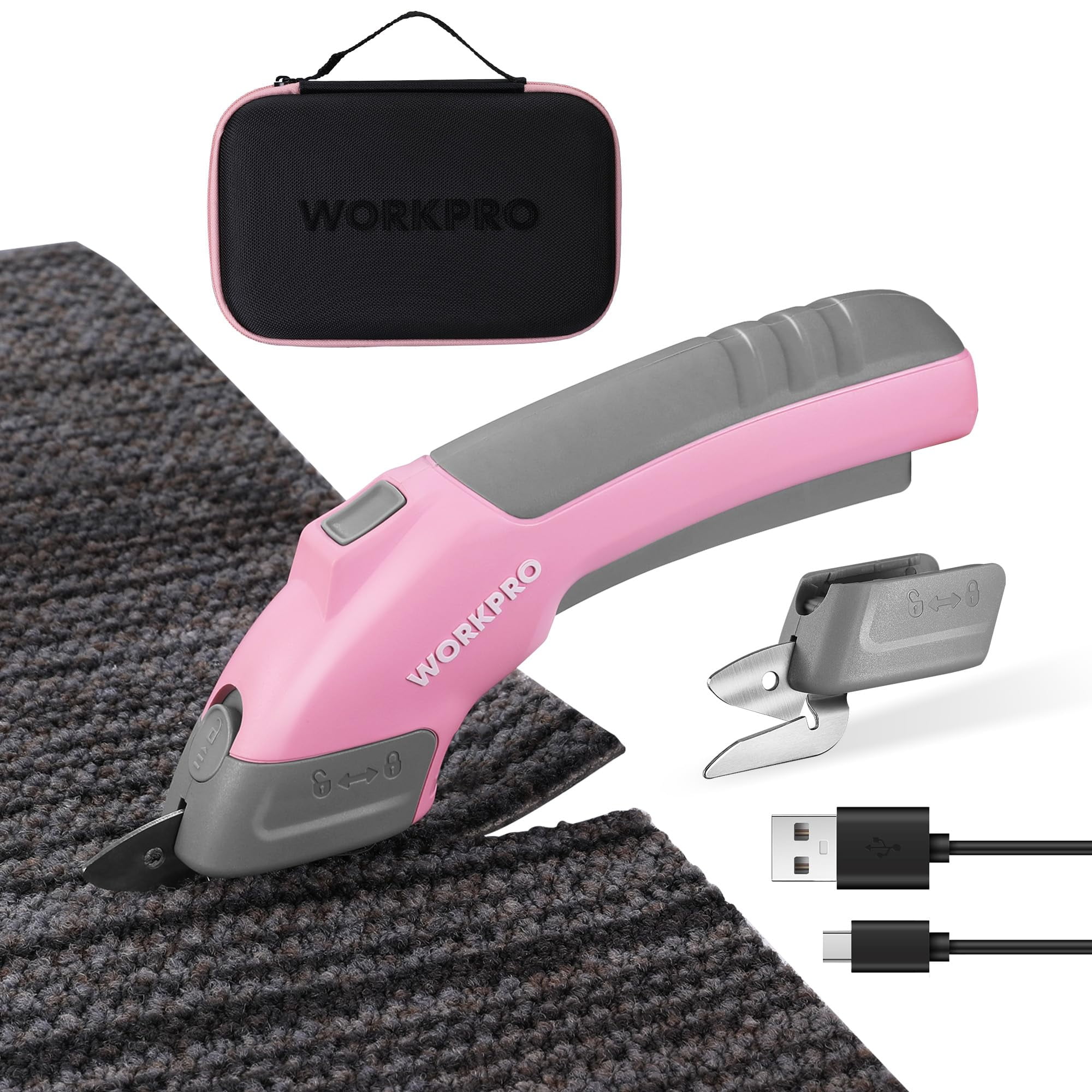 Tijeras Eléctricas Inalámbricas Workpro 4v Con 2 Cuchillas 2000mah
