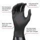 thumbnail image 2 of Guantes de protección Ansell MICROFLEX Onyx N64 Nitrilo negro 100, 2 of 6