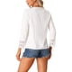 thumbnail image 3 of INSPIRE CHIC Blusas de Encaje de Crochet con Botonadura Parcial y Manga Larga para Mujer, 3 of 6