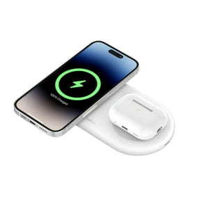 Belkin - Base De Carga 2 En 1 Inalambrica Plana Qi2 Con Usb-C Blanca