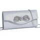 thumbnail image 1 of Bolso de noche DETARA con lazo de cristal brillante, bolso de mano plateado, 1 of 3