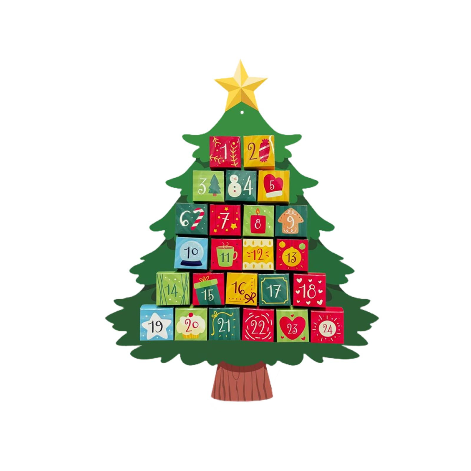 Magideal - Calendario De Adviento De De Navidad, Colgante, Bricolaje, Decoración Navideña De 24 Días, Vacío Para Rellenar, Para Fiestas, Vacaciones, Decora