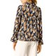 thumbnail image 3 of INSPIRE CHIC Blusa de Mujer con Lazo Floral en el Cuello en V, Volantes Vintage, Manga Larga de Trompeta, Talla 3XL, Azul Naranja, 3 of 7