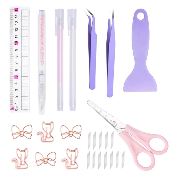Herramientas de scrapbooking Arvakr, suministros para álbum de recortes con pinzas para stickers
