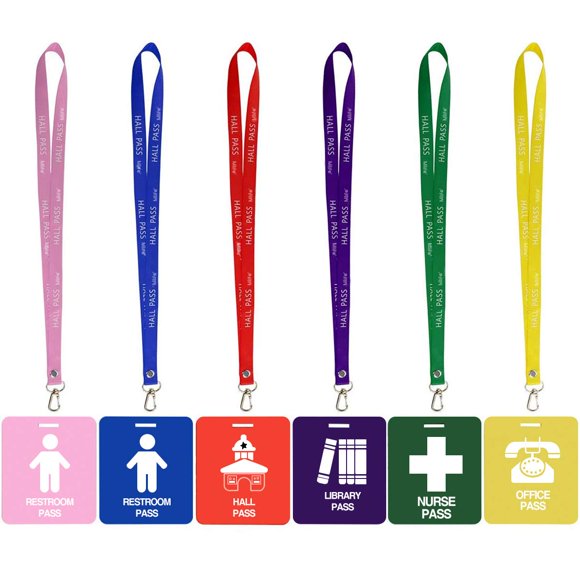 Set de 6 cordones Mlife de PVC irrompible Hall Pass para profesores