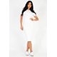 thumbnail image 2 of Vestido Midi Ajustado De Canalé Blanco, 2 of 5
