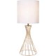 thumbnail image 1 of Lámpara de mesa Popity home con base de metal dorado y pantalla blanca, 1 of 9